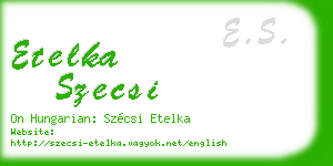 etelka szecsi business card